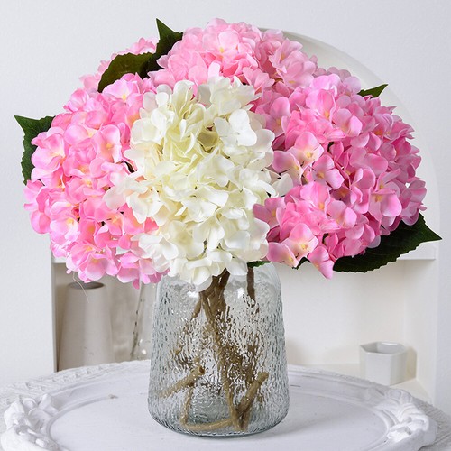 1X Künstliche Hortensie Gefälschte Seide Blumen Bouquet Hochzeit Haus Garten Dekor HEISS - Bild 2 von 28