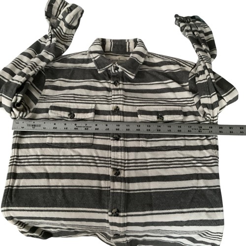 Marine Layer Men’s Small Shirt Long Sleeve Heavy Cotton Gray Stripe - Picture 5 of 9