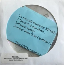 TOSHIBA SATELLITE M50/M55 SERIES RESTORE RECOVERY DISC FOR XP WINDOWS