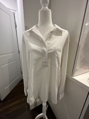 New Womens Gap Designed Crafted Oversized Shirt Size XL Long Sleeve White