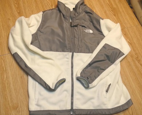 The North Face Fleece Jacket Women's Size M Medium Eggshell and Gray Zippered - Picture 1 of 16