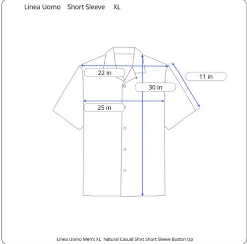 Linea Uomo Men’s XL Beige Casual Shirt Short Sleeve Button Up - Picture 8 of 9