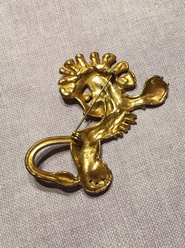 Broche Vintage Retro Caprichoso Figura León Dorado Pin-Estate - Imagen 2 de 3