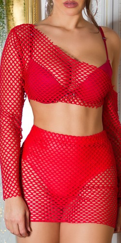 Set Koucla 2 Piece Set Netz Rock + Top rot Gogo Set - Bild 9 von 10
