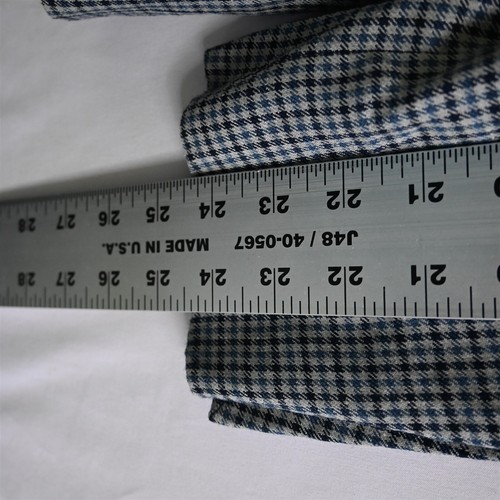 Marc Martin 38R Blue Houndstooth Silk Wool Mens Blazer Suit Jacket Sport Coat - Picture 9 of 12