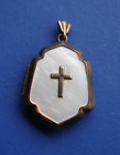 Mother of Pearl and Cross Vintage Wwii Sweetheart Locket Original Photos