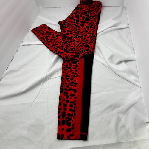 Betsey Johnson Leopard Gepard Druck enge Leggings schwarz rot gestreift Größe S - Bild 8 von 9
