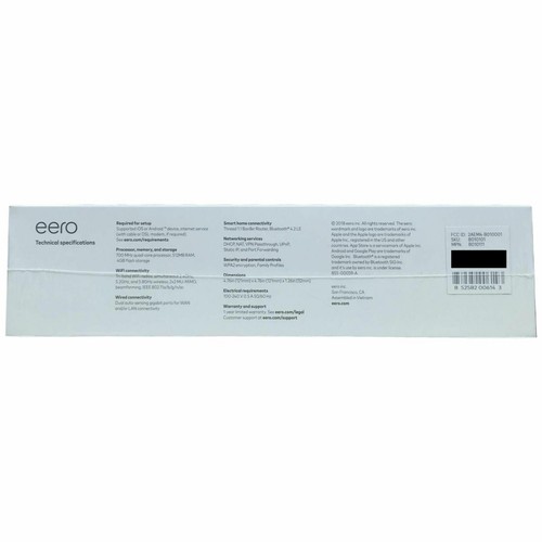 Eero Pro AC Tri-band Mesh Wi-Fi System White B010101 2nd Gen - New / Sealed - Picture 3 of 7