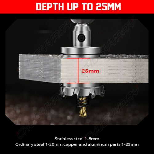 TCT Hole Saw Kits 16mm-54mm Tungsten Carbide Tip Hole Cutter for Hard Metal - Picture 3 of 12