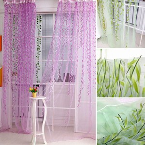 Tree Willow Curtains Blinds Voile Tulle Room Curtain Sheer Panel