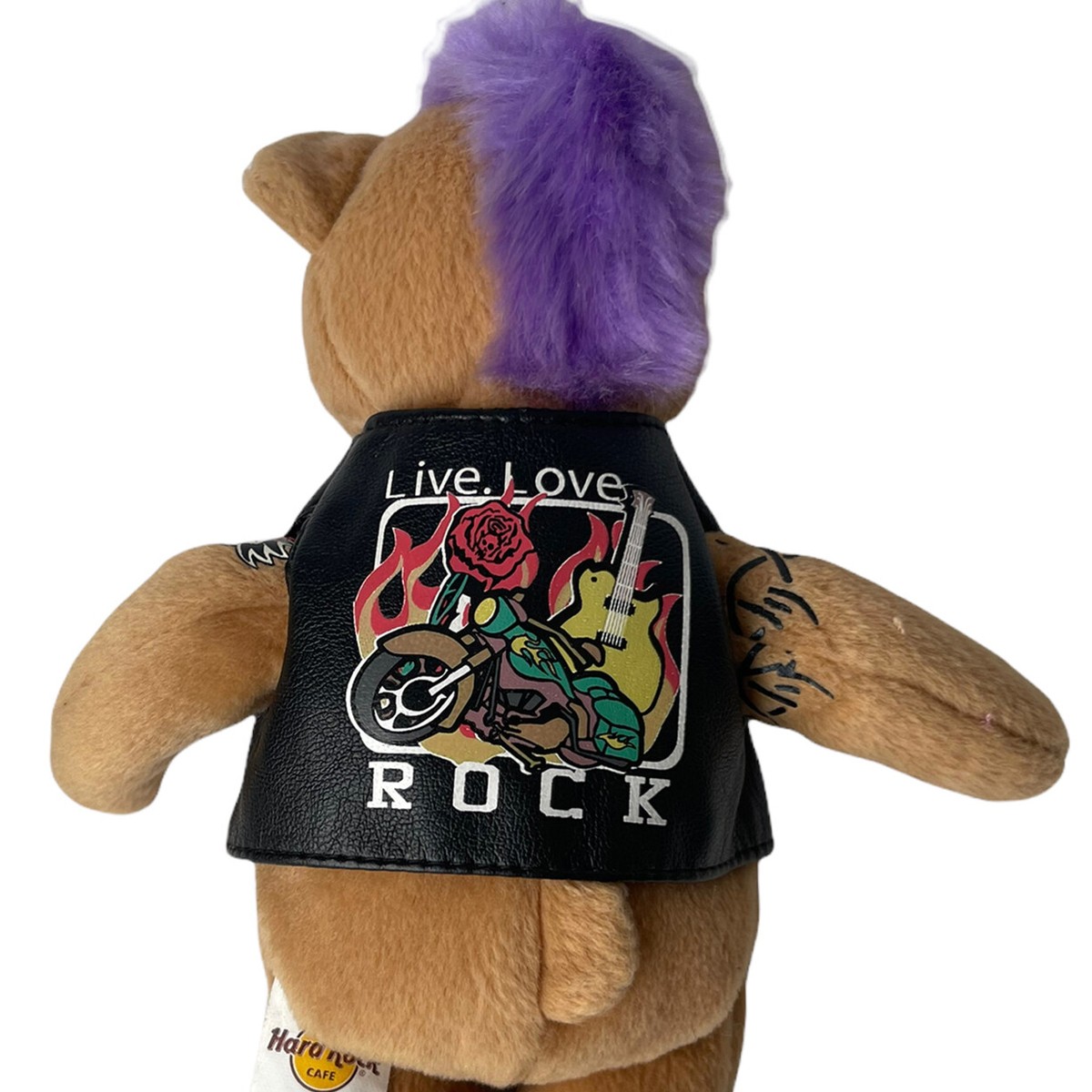 Teddy Bear Hard Rock Cafe Plush Atlantic City Punk Brown