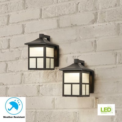 Hampton Bay Black Outdoor Integrated Led Wall Lantern Sconce 2 Pack - Hampton Bay Exterior Wall Lantern 2 Pack Hampton Bay Black Outdoor Integrated Led Wall Lantern Sconce 2 Pack - Hampton Bay Exterior Wall Lantern 2 Pack