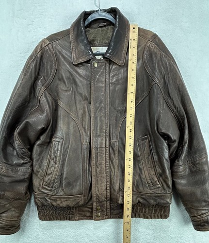 Cooper Collections Bomber Jacket M Brown Nappa Leather Soft Perfectly Distressed - Picture 11 of 16