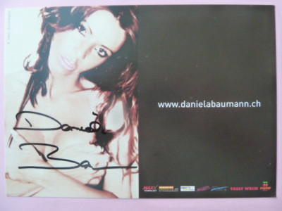 -aa- Daniela Baumann (CH, Model, Moderatorin), originale DIN A5 Autogrammkarte