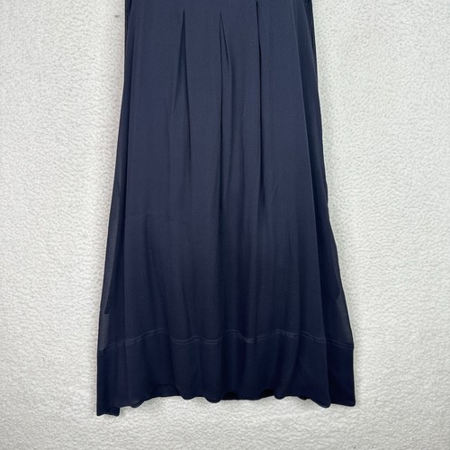 pure DKNY Shift Dress 100% Silk Sz S Navy Blue Sleeveless Lined Quiet Luxury - Picture 3 of 11