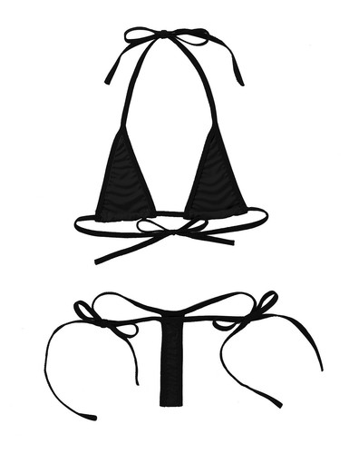 Damen Mini Bikini Set Triangel Micro BH mit G String Monikini Badeanzug Dessous - Picture 29 of 108