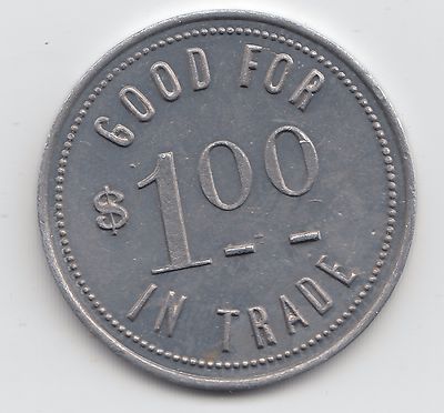 Johnson NE R J Ottersberg Genl Mdse Good For $1 one dollar trade token 498