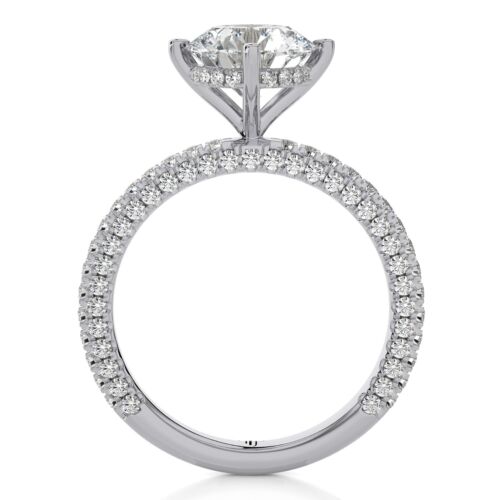 Anello di Fidanzamento Diamante Coltivato in Laboratorio 2,35Ct Certificato IGI Taglio Tondo Oro Bianco 14k - Foto 7 di 17