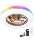 ChanFok 22" Ceiling Fan with Smart Alexa Control RGB Color Changing Lighting