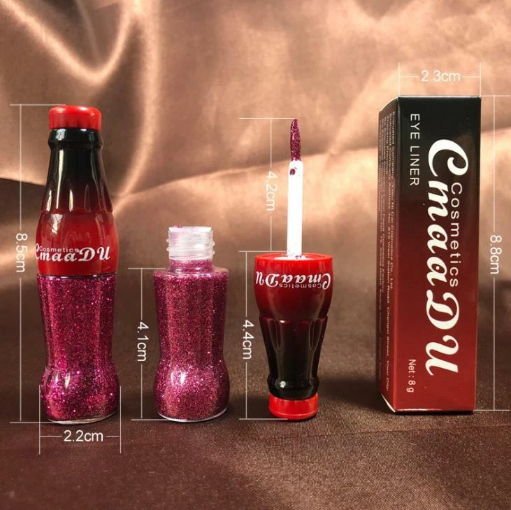 12 Colors GLITTER Waterproof Eyeshadow Liquid Eyeliner Makeup Shimmer Metallic - Image 4 of 4