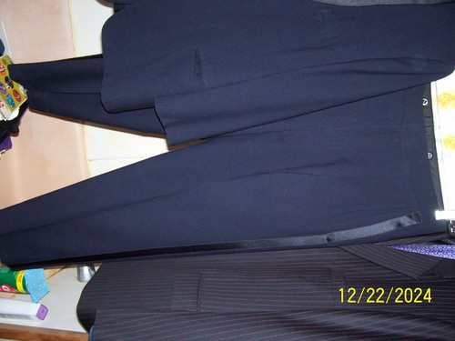 men's sz 42R Hart Schaffner Marx navy formal suit heavy wool great unused gem - Picture 2 of 16