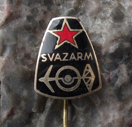 Vintage Svazarm Czechoslovakia Military Cold War Army Reserve Members Pin Badge - Picture 1 of 2