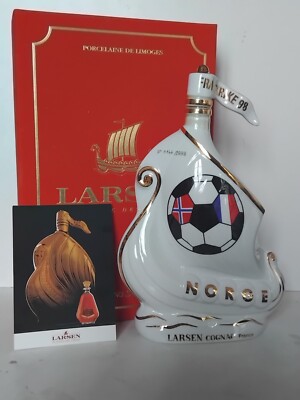 LARSEN DRAKKAR NORGE COGNAC BOTTLE N°1146/1998 PORCELAIN BOTTLE DECANTER