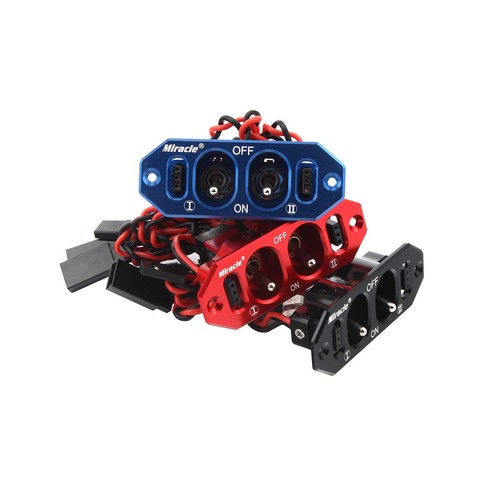 Interruptor de alimentación doble de metal de alta resistencia Miracle con bloqueo de 4 cables para kits de aviones de radiocontrol - Imagen 1 de 9