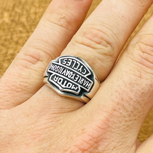 Harley Davidson Ring 925 Sterling Silver Ring Motorcycle Biker Ring All Sizes - Picture 3 of 10
