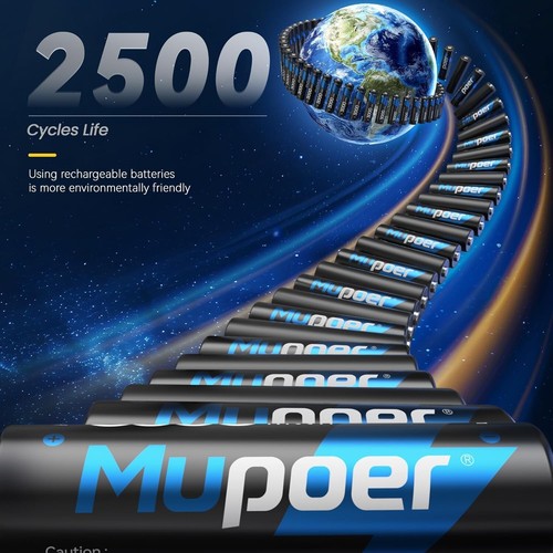 Rechargeable Battery AA with Charger,3600mWh Lithium Aa Battery 8 Count 1.5V - Picture 3 of 9