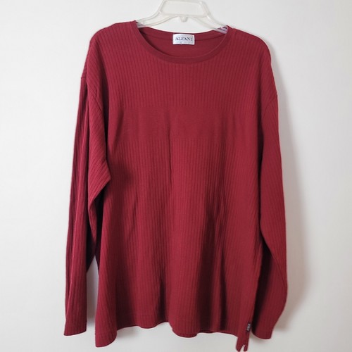 Maglia manica lunga vintage Alfani uomo M/L maglione rosso a costine anni 90 Y2K Friends 00s - Foto 21 di 24