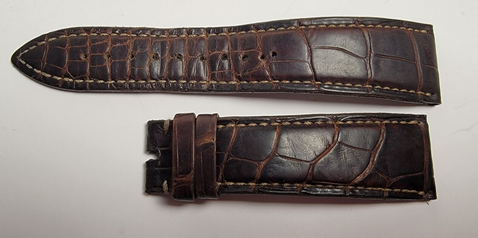 Authentic Blancpain Brown Leather Watch Strap 22/18mm 74+113mm OEM