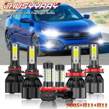 For Honda Civic 2016 2017 2018 - 2020 LED Headlight High/Low Fog Lights Bulbs 6x