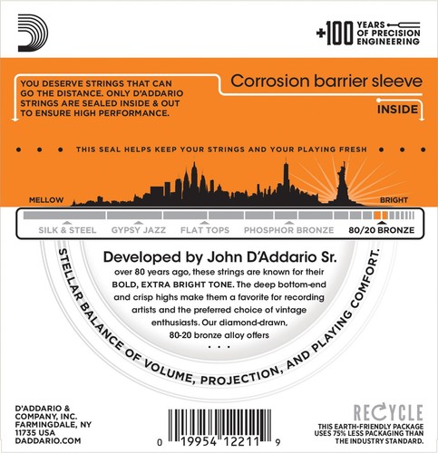 10 Sets D'Addario EJ10 Acoustic Guitar Strings 80/20 Bronze EJ10-3D 10-47 - Picture 10 of 12
