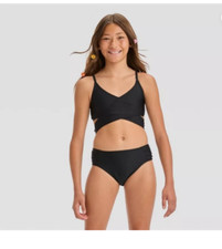 Art Class girls solid bikini set purple, green, and black