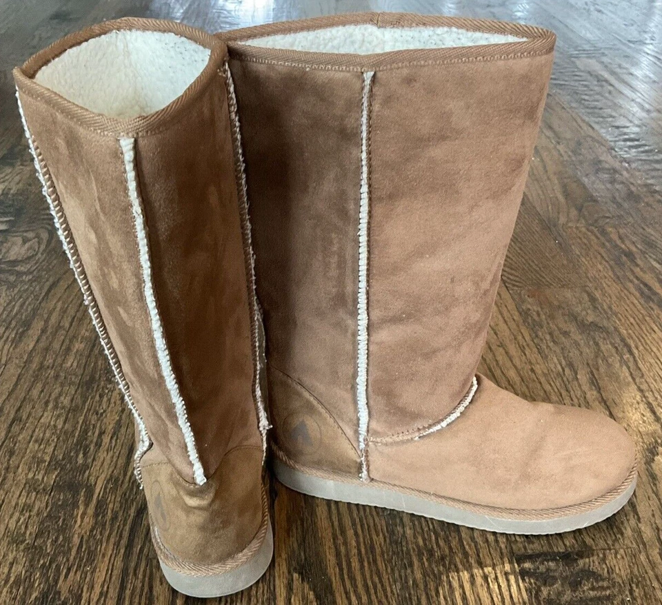 Botas de invierno AirWalk 173674 forradas de piel tostada para mujer talla 8,5 de EE. UU. Foto 3 de 4