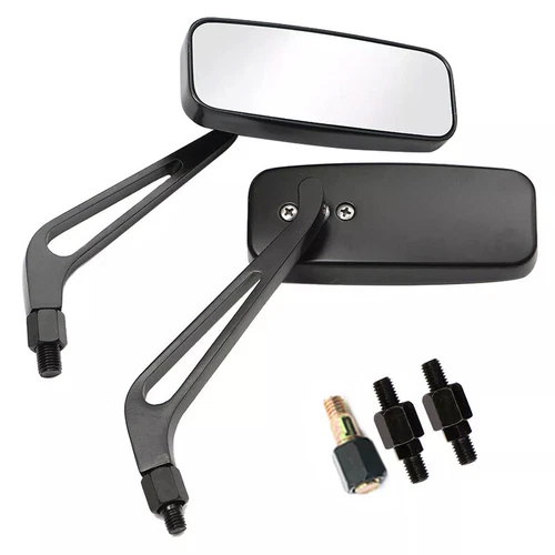 8mm 10mm Black Motorcycle Wing Side Mirrors Anti Glare Motorbike Rearview Tools - Picture 8 of 16