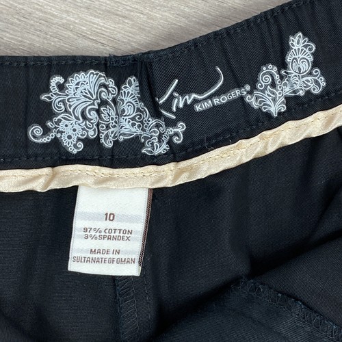 Kim Rogers Shorts Womens 10 Black Cotton Twill Bermuda Chino Pockets Stretch - Bild 6 von 8