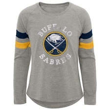 Outerstuff NHL Youth Girls (7-16) Buffalo Sabres Everyday Puck Raglan T-Shirt