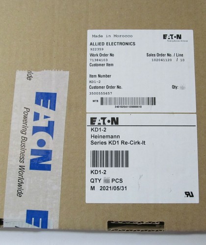 NEW EATON/ HEINEMANN 2-AMP 2A KD1-2 PUSH RE-CIRK-IT PUSHBUTTON CIRCUIT BREAKER - Picture 4 of 4
