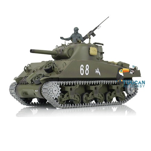 Henglong 1/16 7.0 Sherman RTR BB IR RC Tank 3898 Barrel Recoil 360° Metal Track - Picture 4 of 12