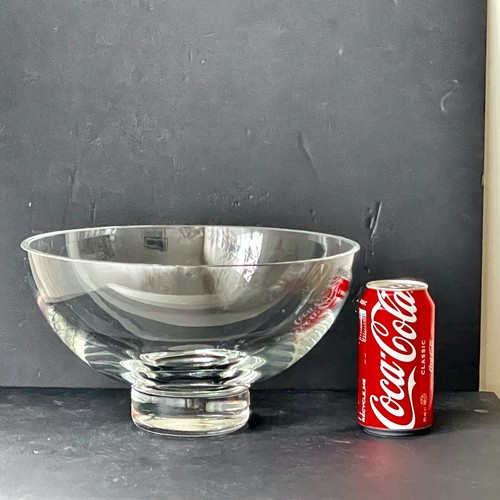 MODERN CLEAR CRYSTAL EXLARGE FOOTED MASTER BOWL SHOTT SWISSEL GERMANY - Picture 7 of 10