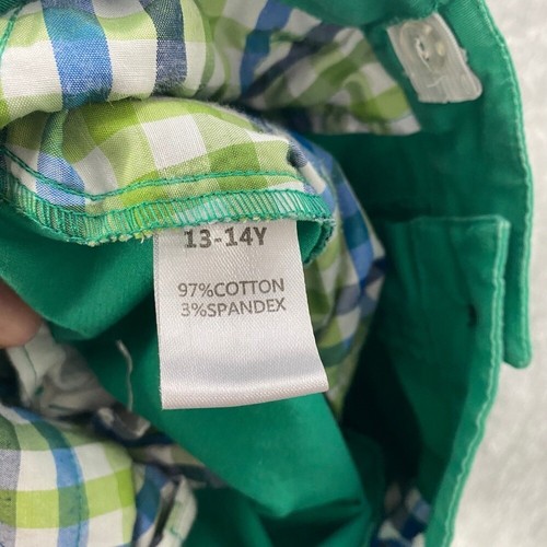 Youth 13-14 Green Chinos Casual Pants Preppy Wear Classic Style Trousers - Picture 7 of 9