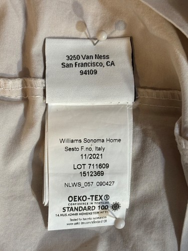 Williams-Sonoma Home 2 King Pillowcase Sand Beige Color All Cotton - Picture 10 of 12