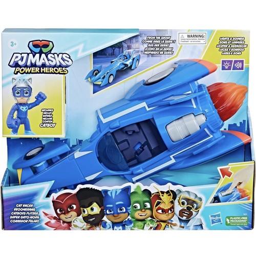 PJ Masks Power Heroes Cat Racer mit Licht und Sound blaues Auto - Bild 1 von 4