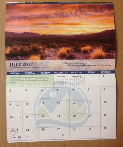 The Wilderness Society 2017 Calendar - Picture 2 of 2