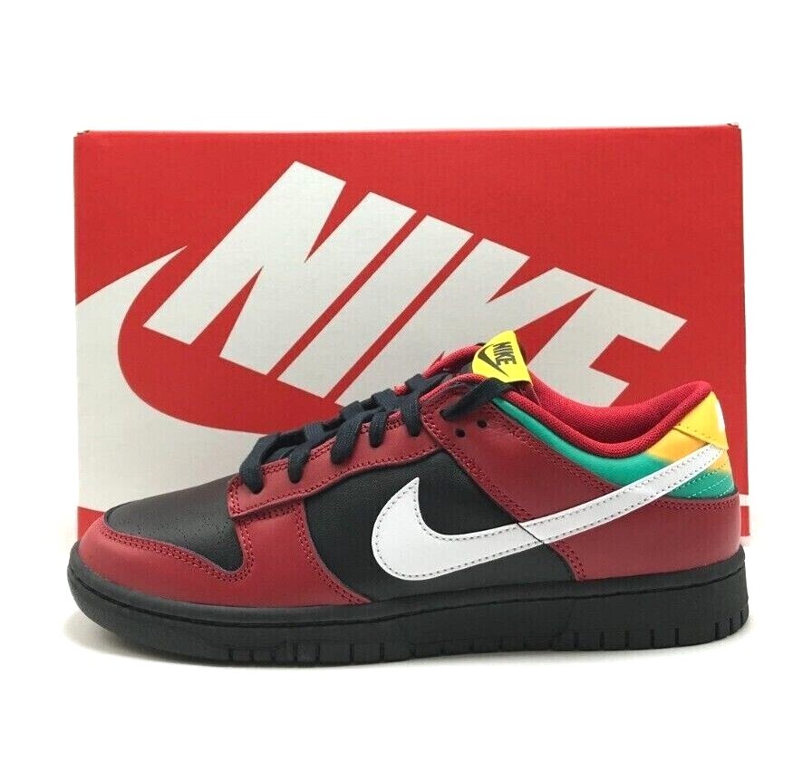 NEW* MEN NIKE DUNK LOW BLACK/GYM RED-WHITE (FZ3057 001), SZ