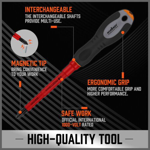 1000V Insulated Screwdriver Set 10Pcs Interchangeable magnetic Tips Electricion - Picture 5 of 10