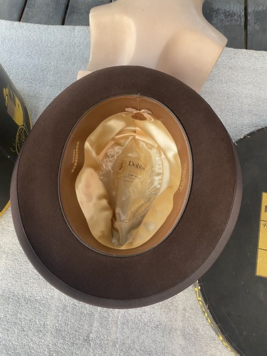 Vintage Excellent DOBBS 1950s Whippet Beaver 15 Brown Fedora 7-1/8+++7-1/4 & Box - Picture 8 of 16
