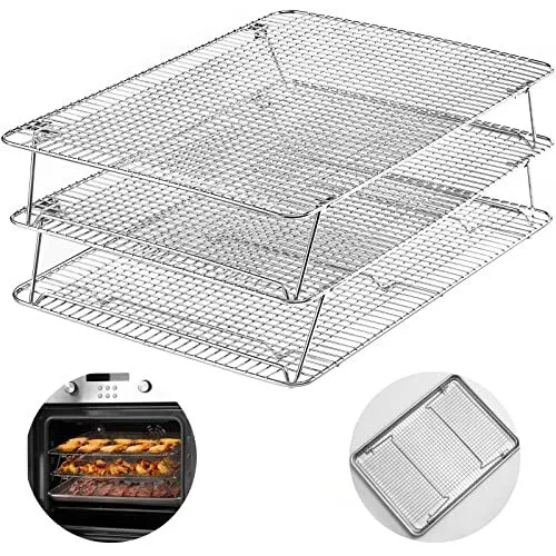 Cooling Rack, 3-Tier Stainless Steel Stackable Baking Cooking Cooling Racks